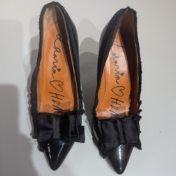 Lanvin for H&M black ribbon bow patent leather heels - size 38 - Picture 3 of 12